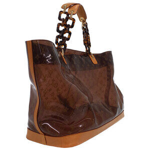 Louis Vuitton Brown Vinyl Ambre bag tote Shoulder Cabas Monogram